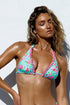 Luli Fama Ti Amo Ruffle Trim Triangle Halter Top